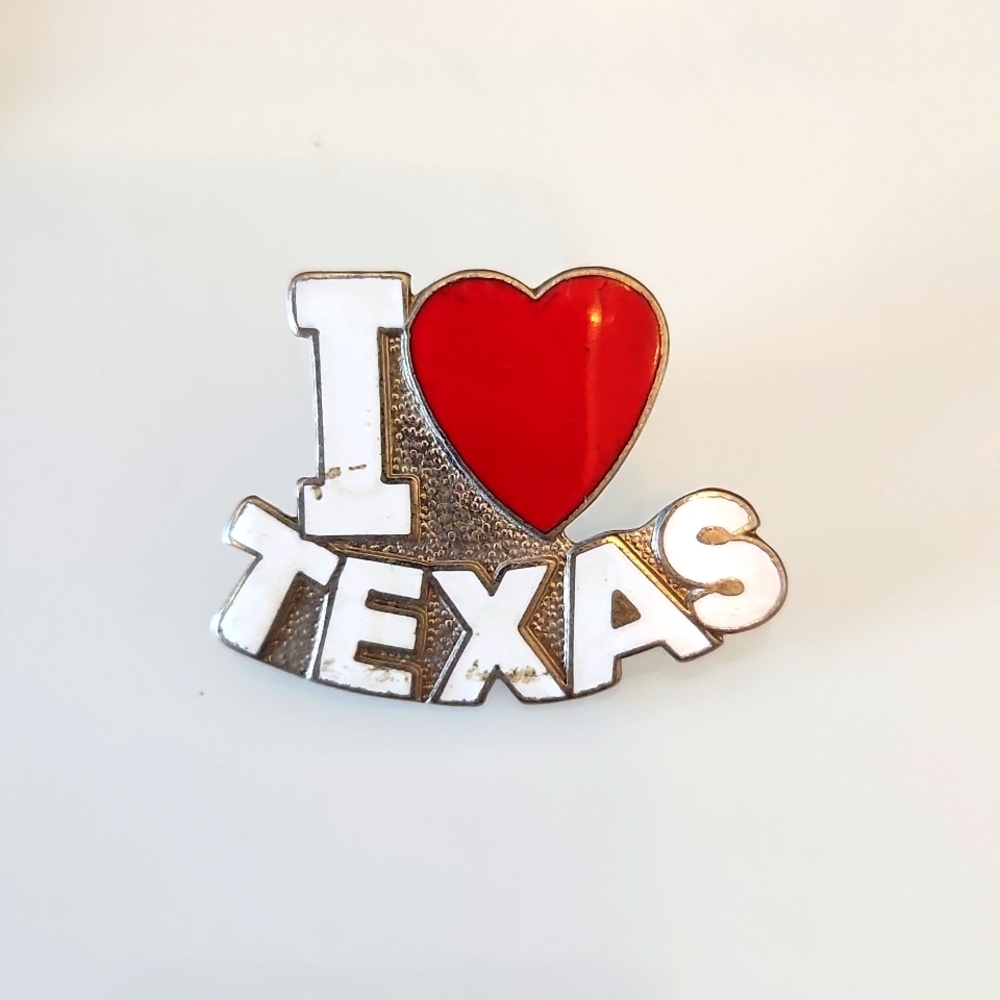 Vintage I ❤️ Texas Brooch